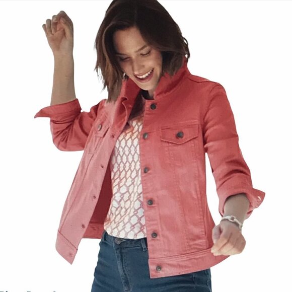 NWOT - APPLESEED'S Petite - Dream Flex Colored Casual Jean Jacket - Picture 3 of 12